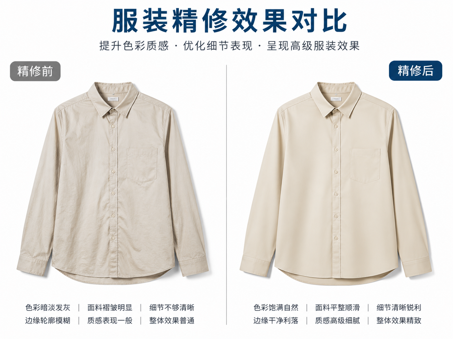 服装精修前后对比