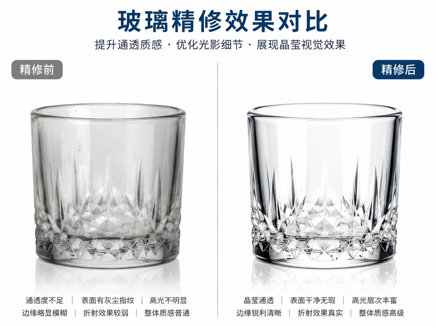玻璃精修前后对比