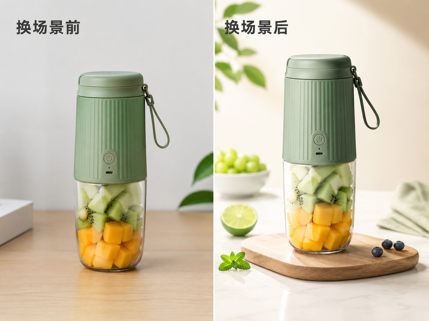 产品换场景前后对比